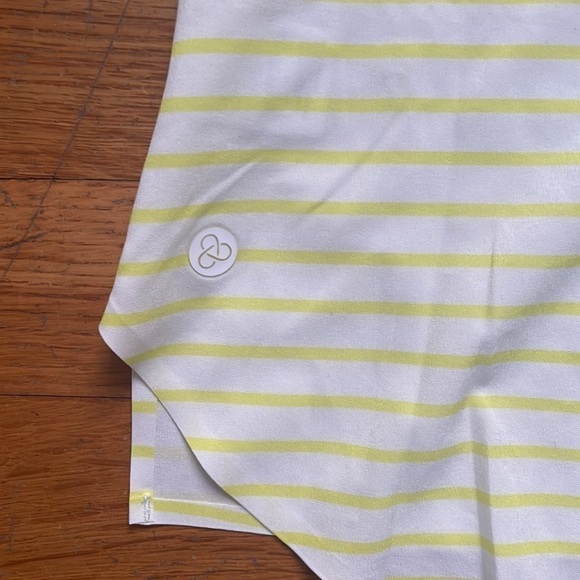Zella Yellow Striped Racerback Workout Tank Small - Picture 5 of 7